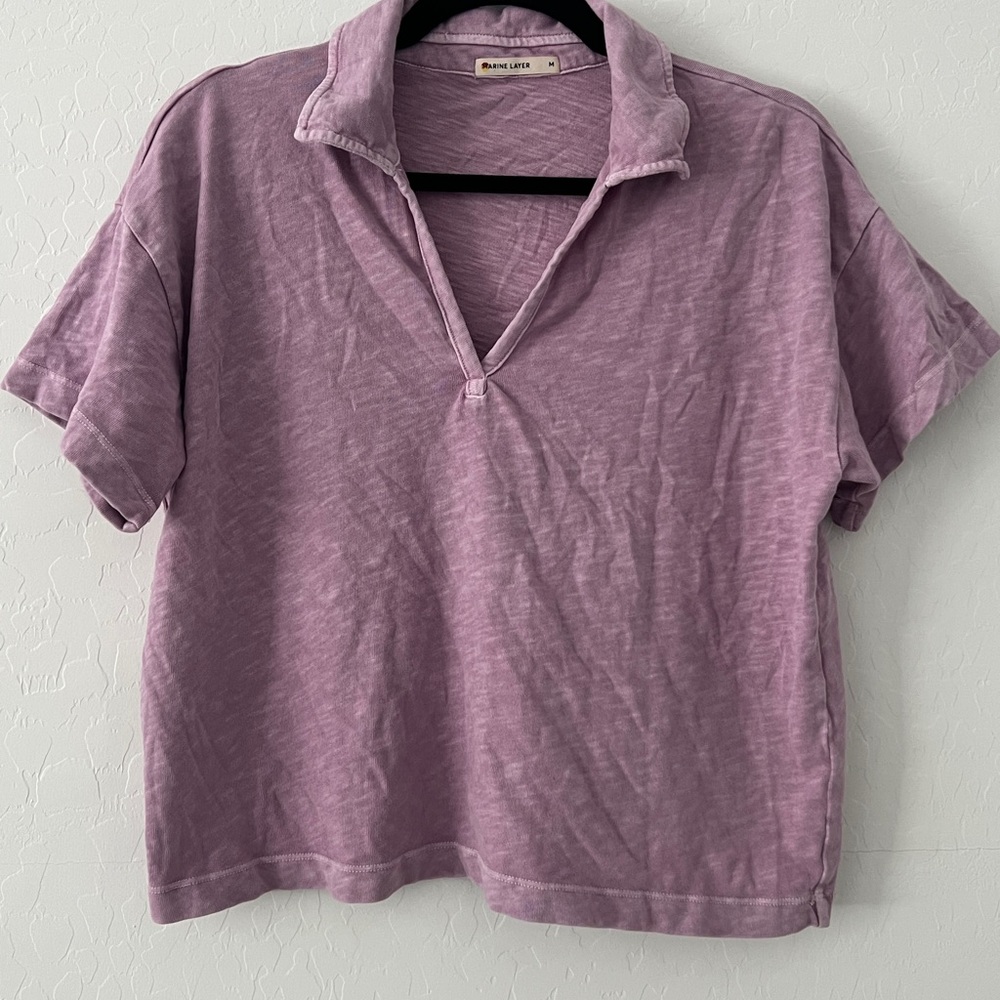 Marine Layer Vintage Slub Polo Tee - Medium